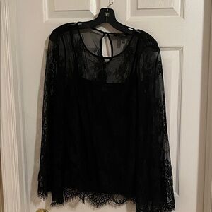 White House Black Market Black Lace Blouse